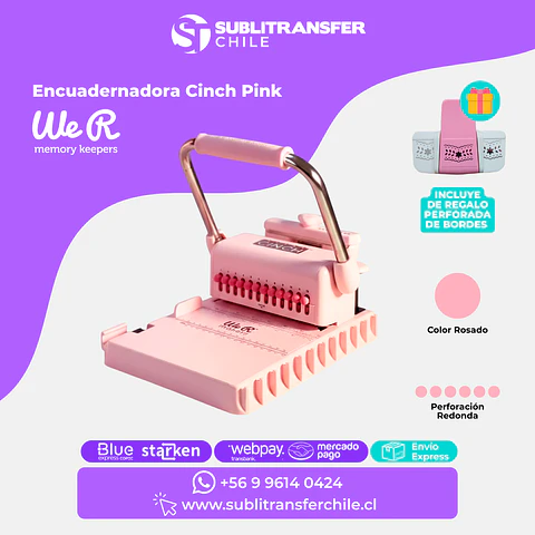 ST101 Encuadernadora Cinch Pink - Entrega Inmediata