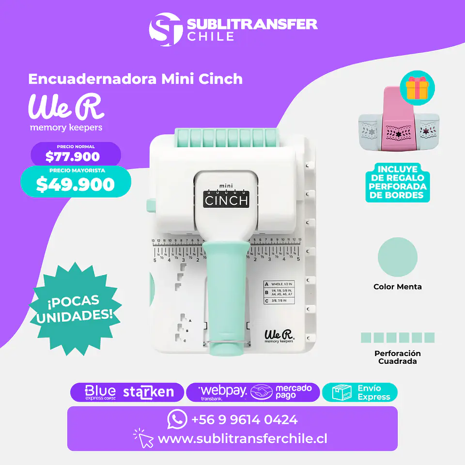 POCAS UNIDADES Encuadernadora Mini Cinch - Entrega Inmediata 1