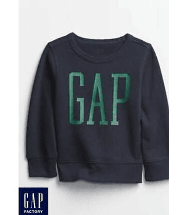 Gap Poleron Niño | Azul Logo Verde