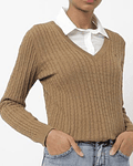 Sweater café mujer
