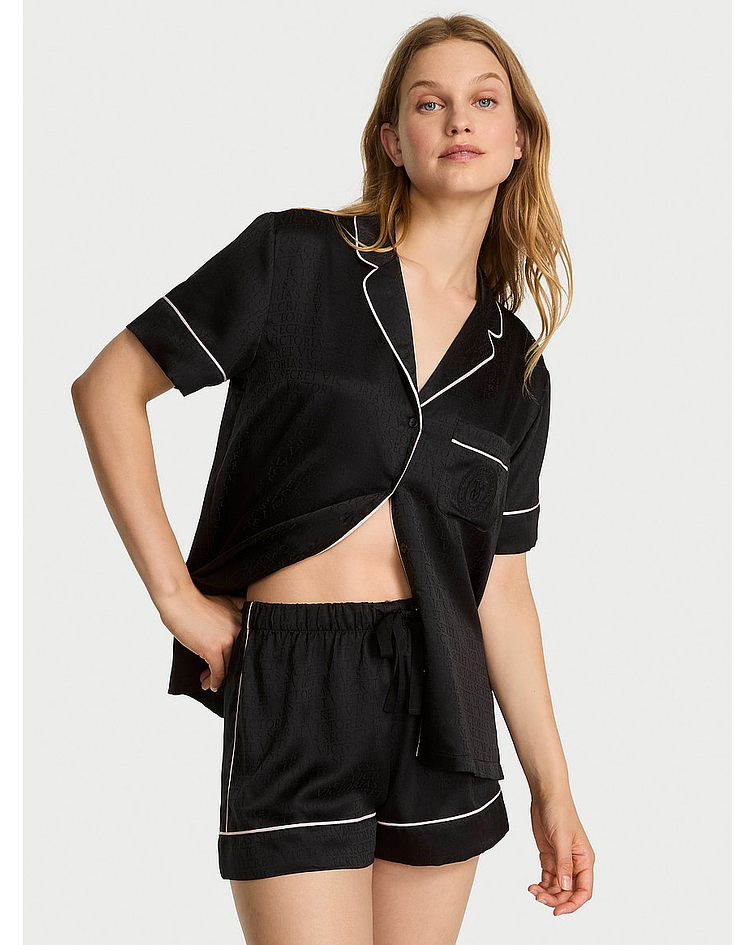 Pijama Corto de Satín Glazed