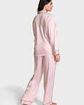 Pijama Largo rosa de Satín