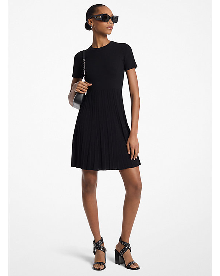 Vestido manga corta tejido 