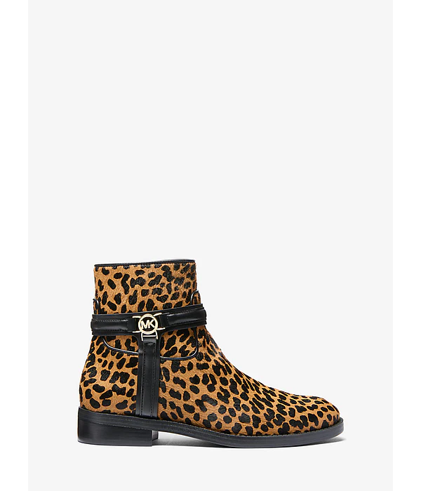 Bota de Pelo con Estampado de Leopardo 