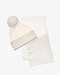 Conjunto de gorro y bufanda de punto cristalizado
