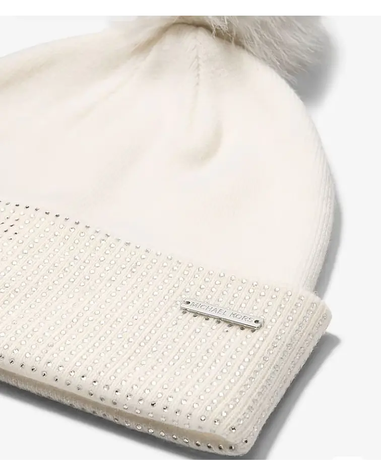 Conjunto de gorro y bufanda de punto cristalizado