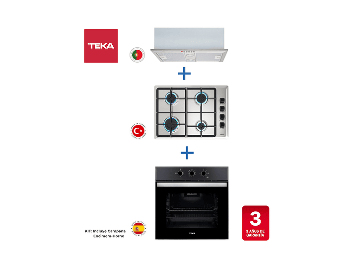 Kit Horno HBB-510 BK + Encimera HLX-540 BUT + Campana GFH 55 Inox Teka 2