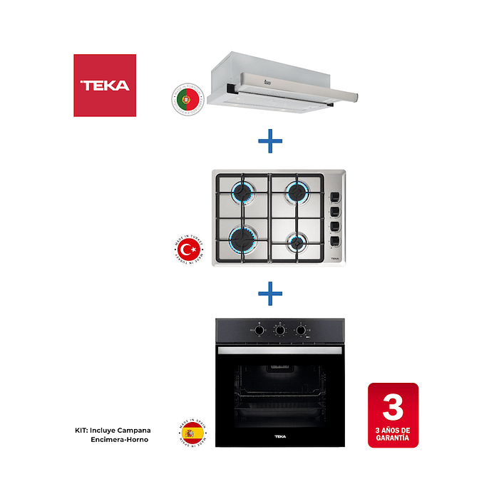 Kit Horno HBB-510 BK + Encimera HLX-540 BUT + Campana TL 6310 Inox Teka 2