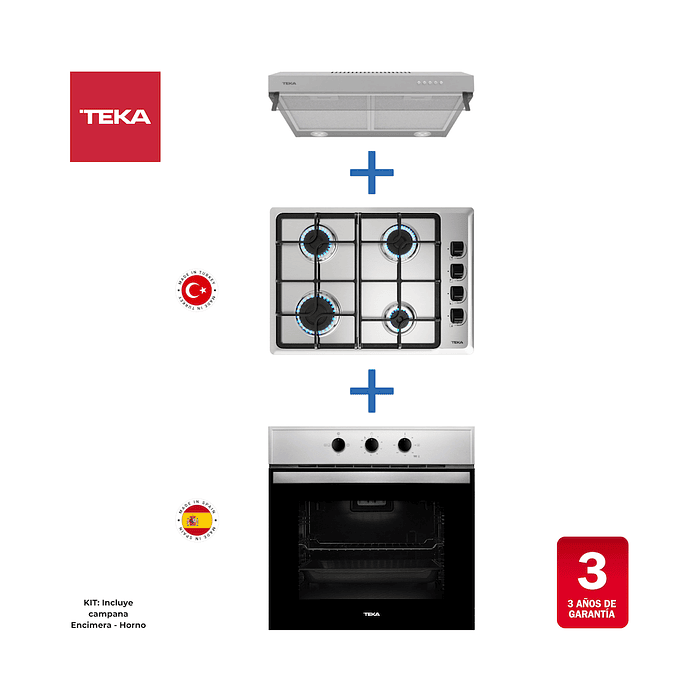 Kit Horno HBB-445 + Encimera HLX-540 BUT + Campana CX 62120 Inox Teka 2