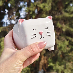 Maceta tierna cerámica gatito 
