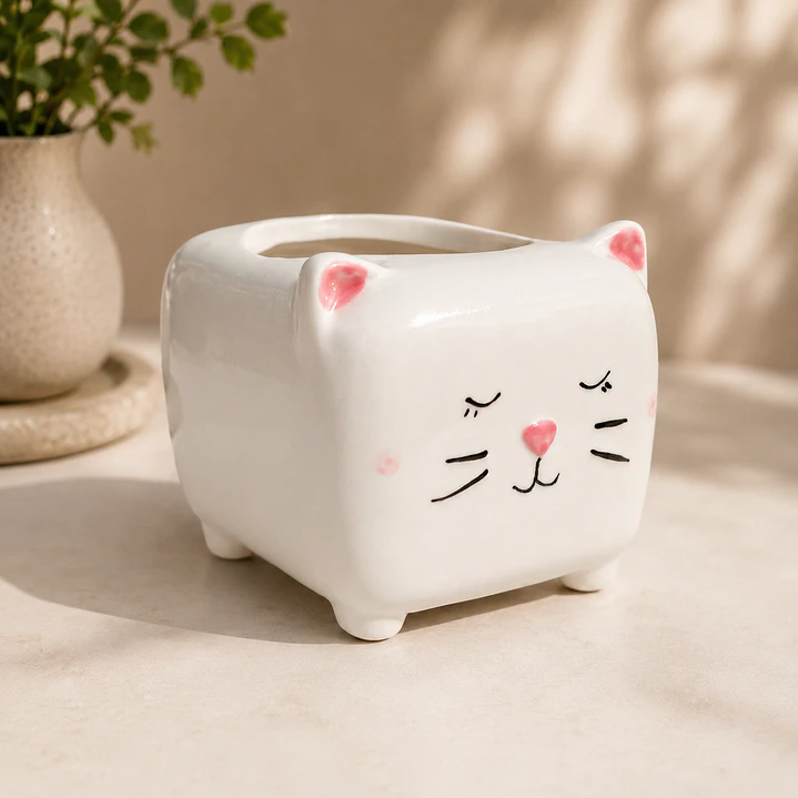 Maceta tierna cerámica gatito  1