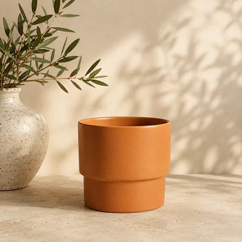 Maceta cerámica terracota acabado liso 13 cms
