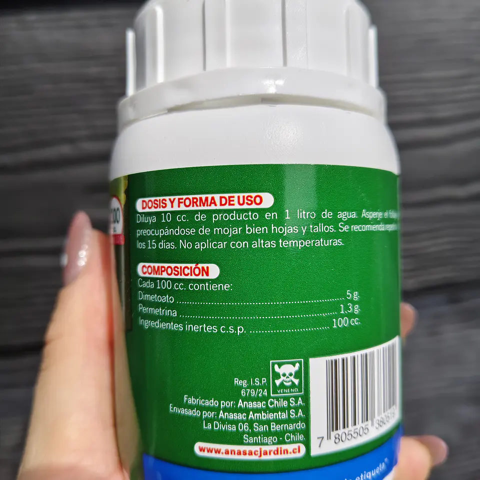 Dimetoato Plus Anasac - insecticida repelente y sistemico, 2 en 1 - 100 CC 3