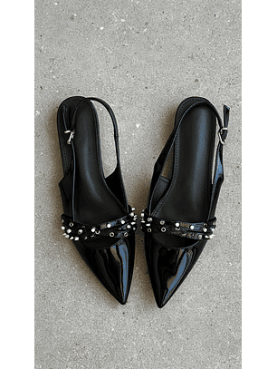 Puntillas Slingback suel negro  2152H