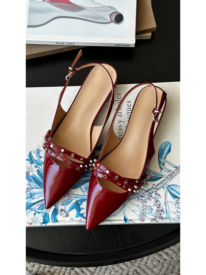 Puntillas Slingback suel Burdeo 2152BR 2