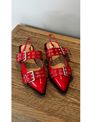 Puntillas Slingback suel rojo  013