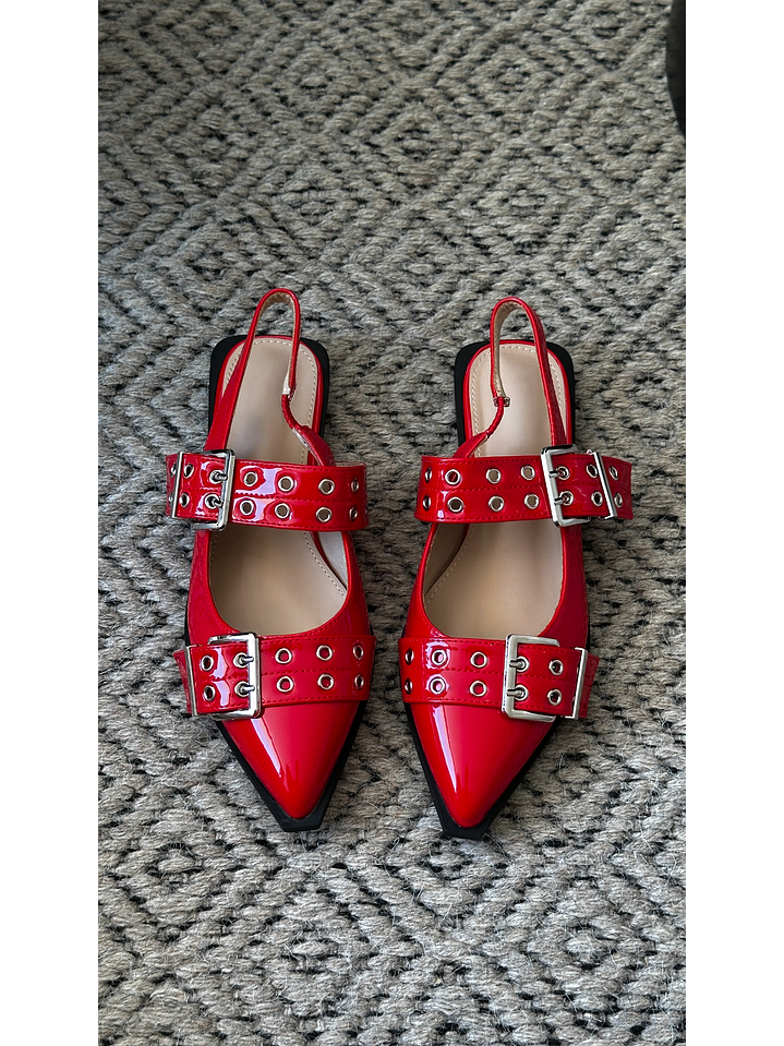 Puntillas Slingback suel rojo  013 4
