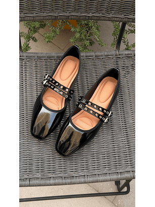 Ballerinas Mary jane suel Negro 2185H