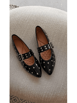 Ballerinas Mary jane suel Negro 2186H