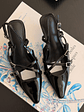Tacón Stiletto suel negro  H98 - Miniatura 4