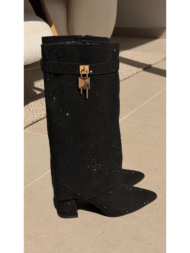 Botas Suel Brillos Negro T30 3