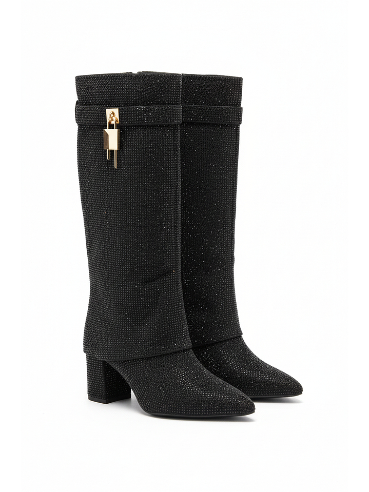 Botas Suel Brillos Negro T30 1