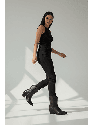 Botín vaquero suel negro 32