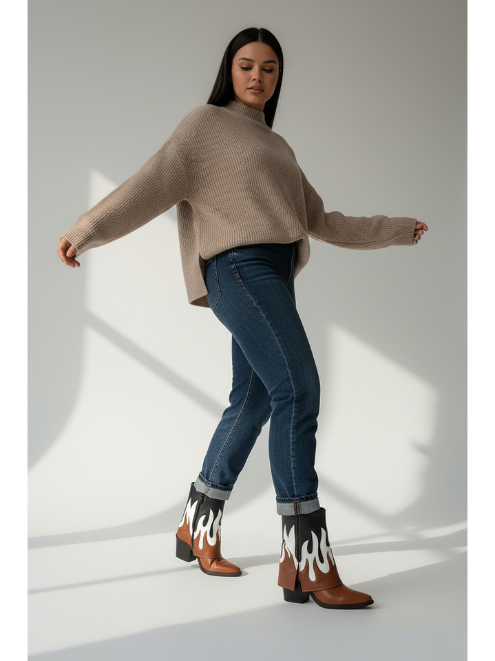 botas vaqueras suel negro/marrón 2633 2