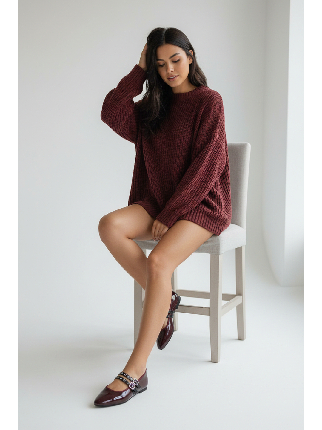 Ballerinas Mary jane suel Burdeo 2185BR 2