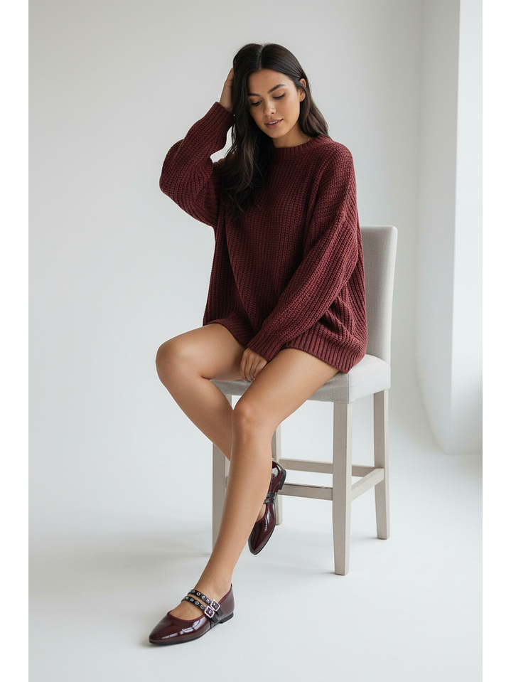 Ballerinas Mary jane suel Burdeo 2185BR 2