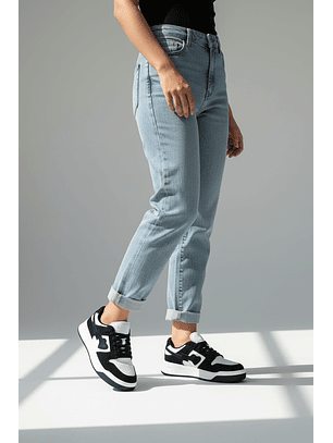 Zapatillas plataforma suel negro/blanco 636