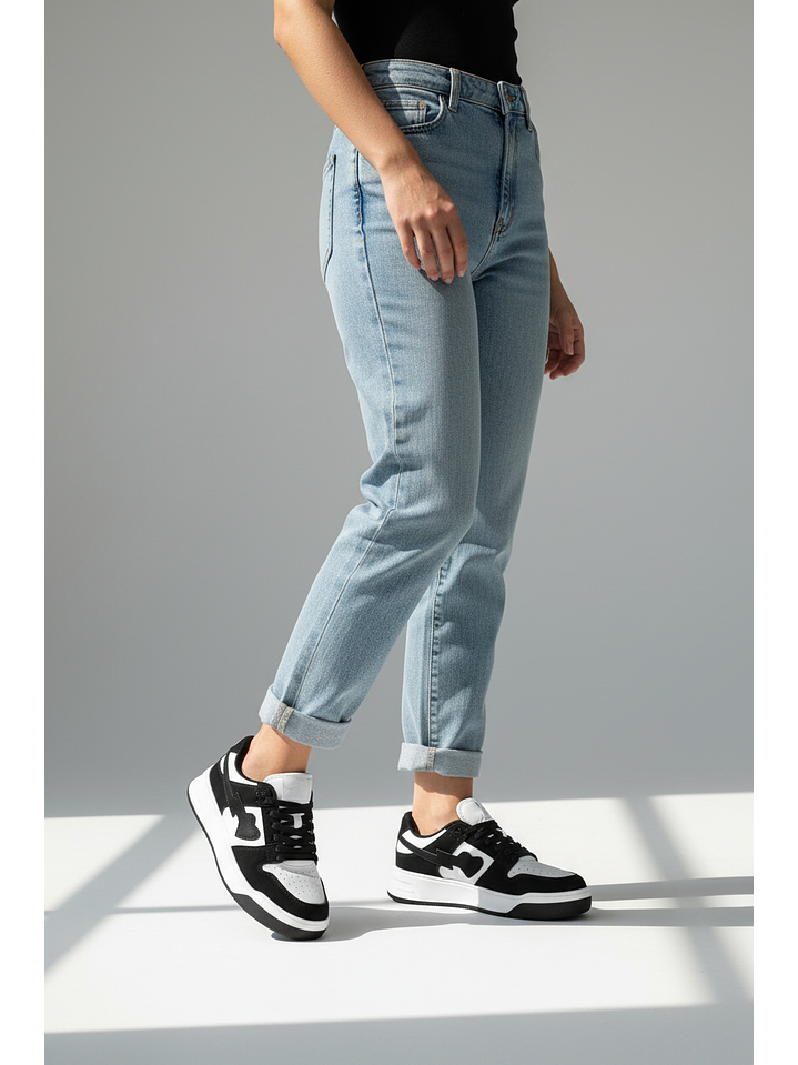 Zapatillas plataforma suel negro/blanco 636 2