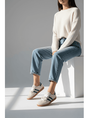 Zapatillas suel gamuza gris/verde G603