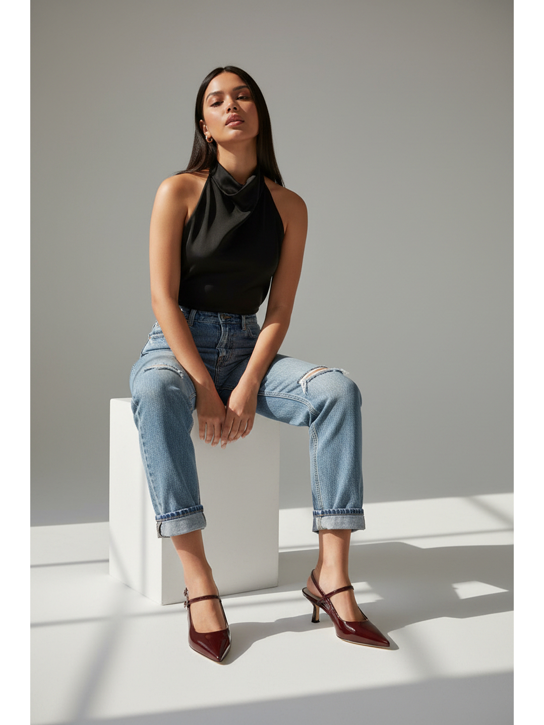 Tacón Kitten Heel suel burdeo 2-20 2