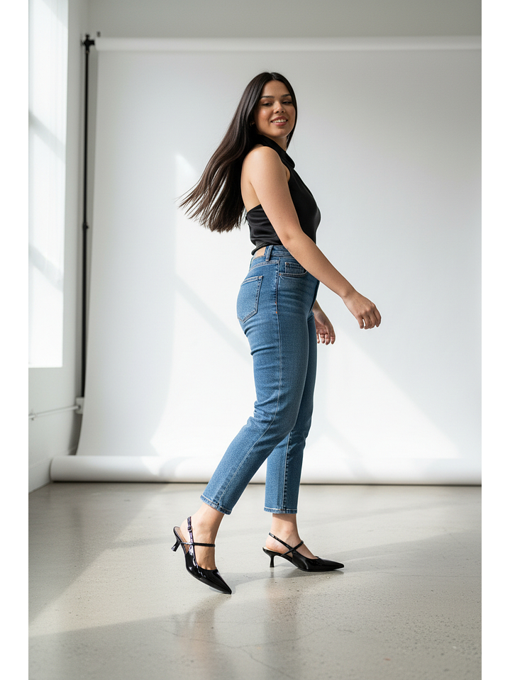 Tacón Kitten Heel suel negro  2-1 2