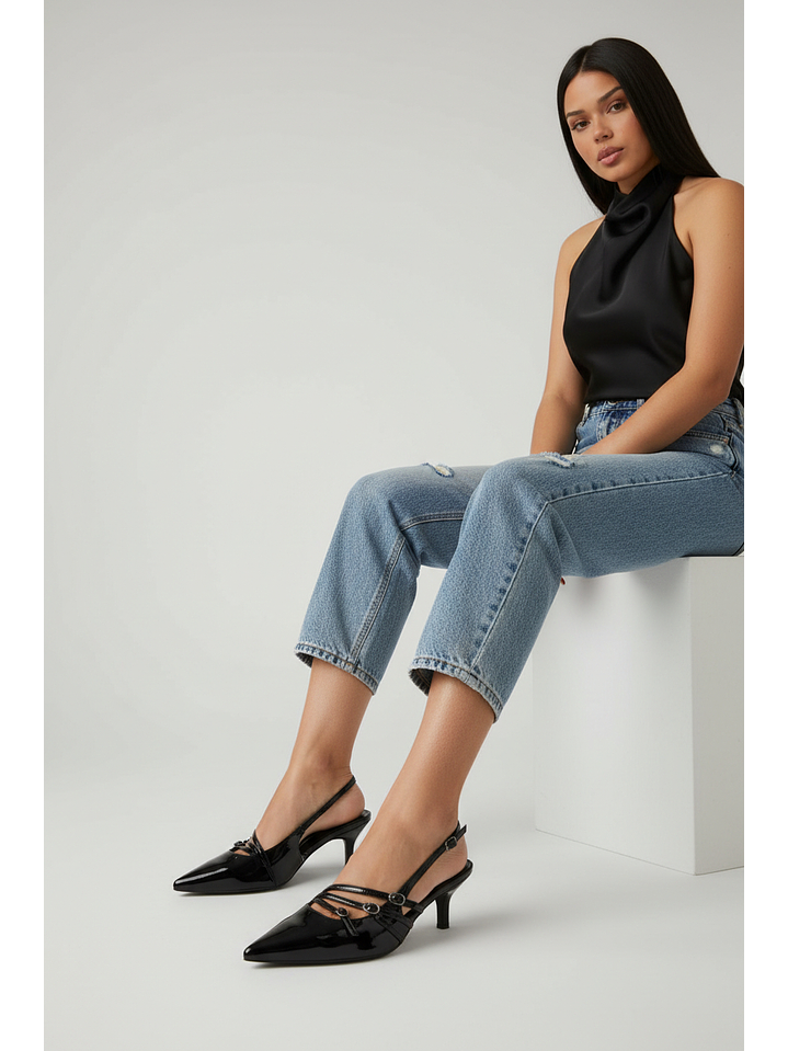 Tacón Kitten Heel suel negro 15-1 2