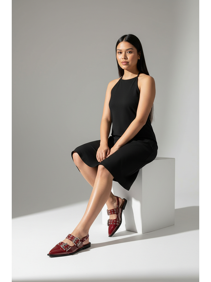 Puntillas Slingback Suel burdeo/charol 03-20 2