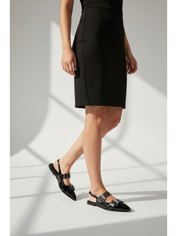 Puntillas Slingback Suel negro/charol 02-1 2
