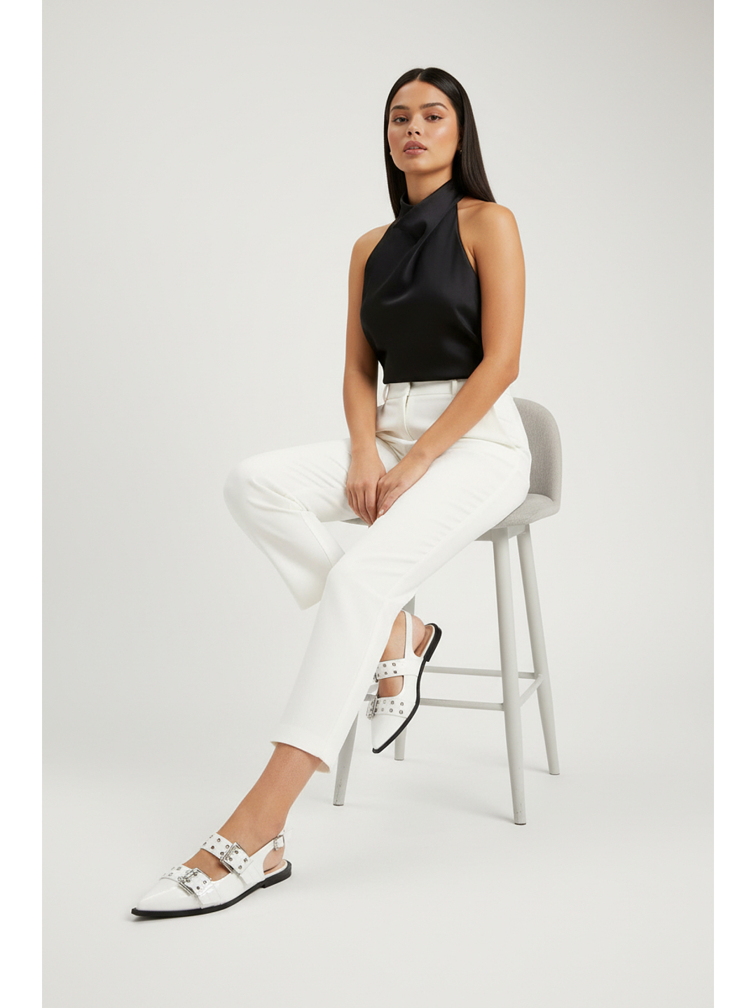 Puntillas Slingback Suel blanco/charol 02-10 2