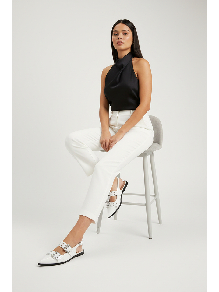 Puntillas Slingback Suel blanco/charol 02-10 2