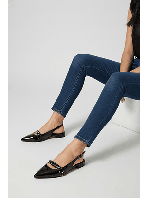 Puntillas Slingback suel negro  2152H