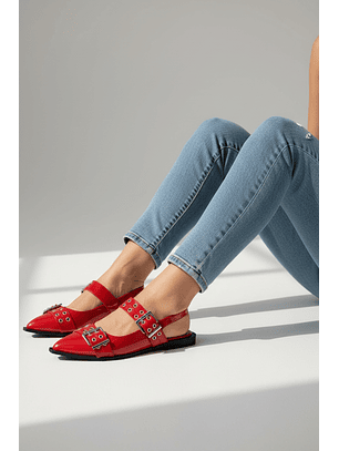 Puntillas Slingback suel rojo  013