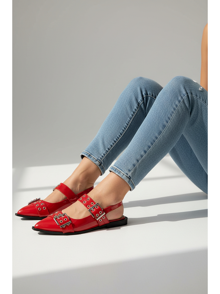 Puntillas Slingback suel rojo  013 2