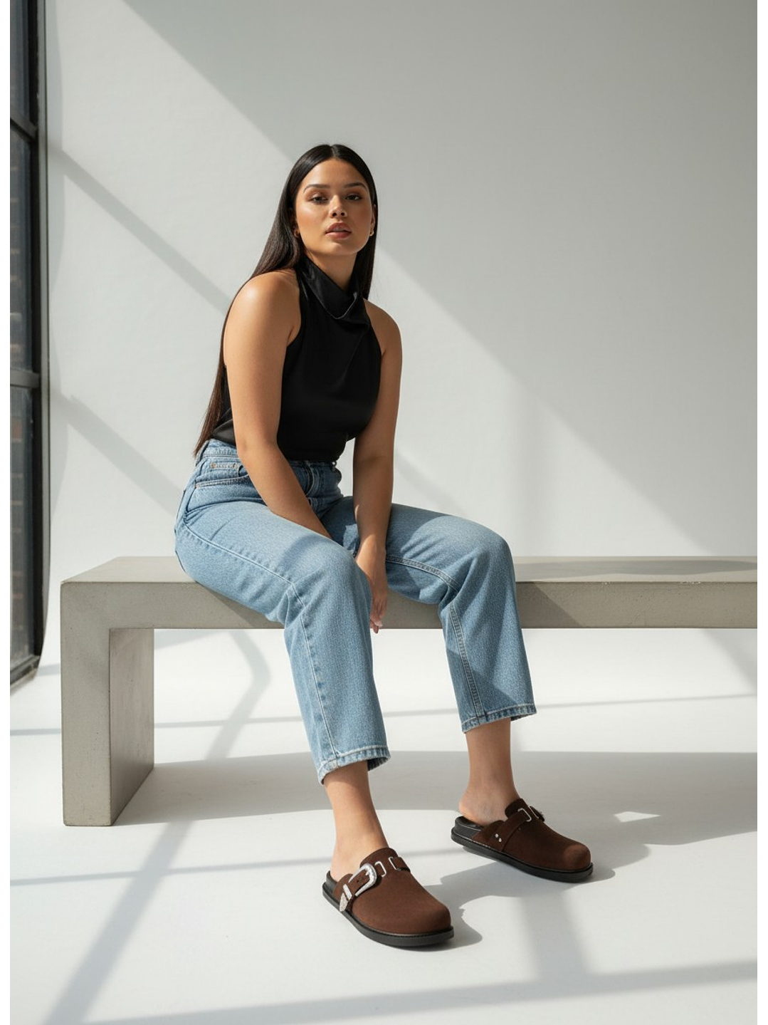 Zuecos Mule Suel Marron 44 2