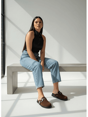 Zuecos Mule Suel Marron 44