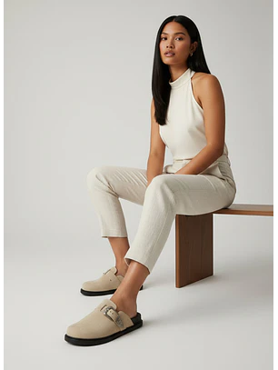 Zuecos Mule Suel Blanco invierno 44