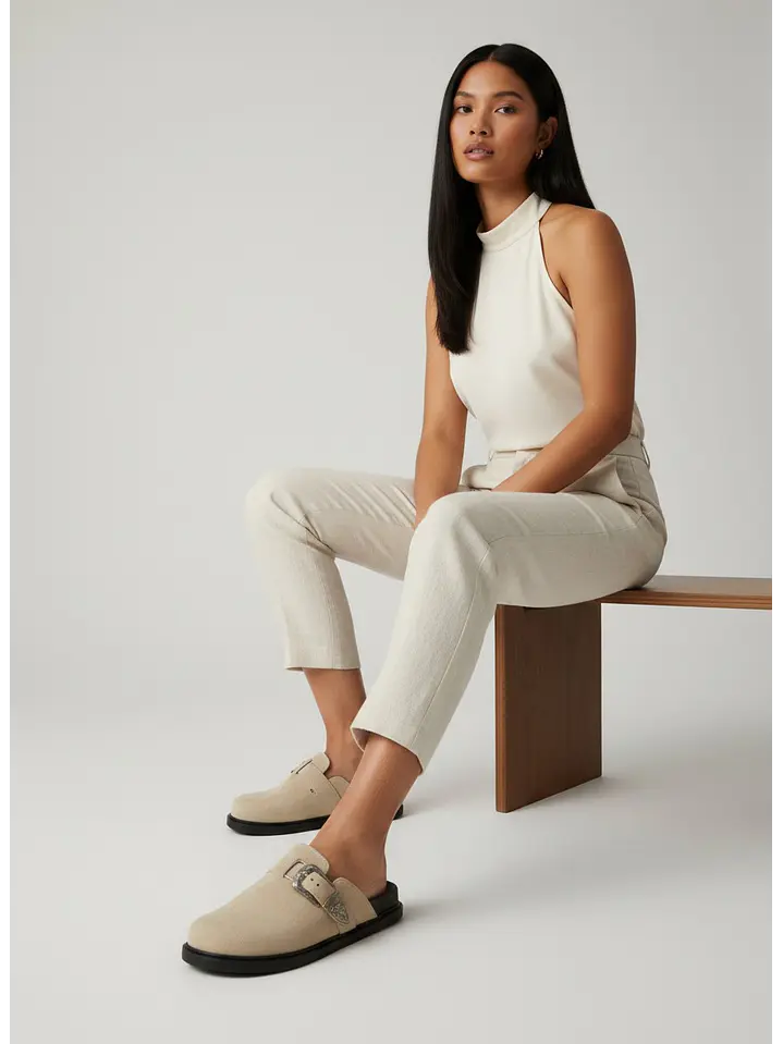 Zuecos Mule Suel Blanco invierno 44 2