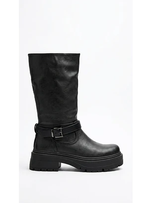 Botas suel negro rosso