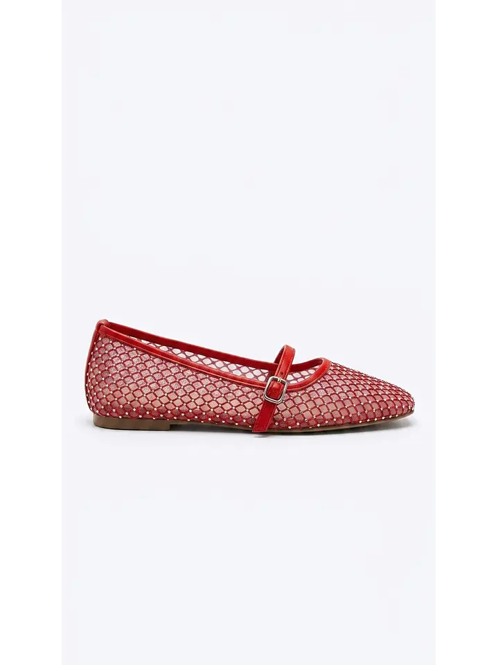 Ballerina Mary Jane Suel rojo crystal mesh 1
