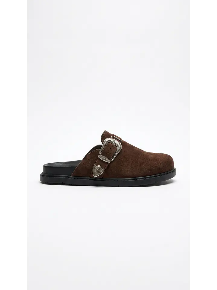 Zuecos Mule Suel Marron Western Clogs  1